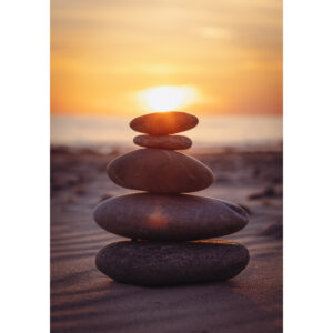 Foto print - Zen Stones solnedgang